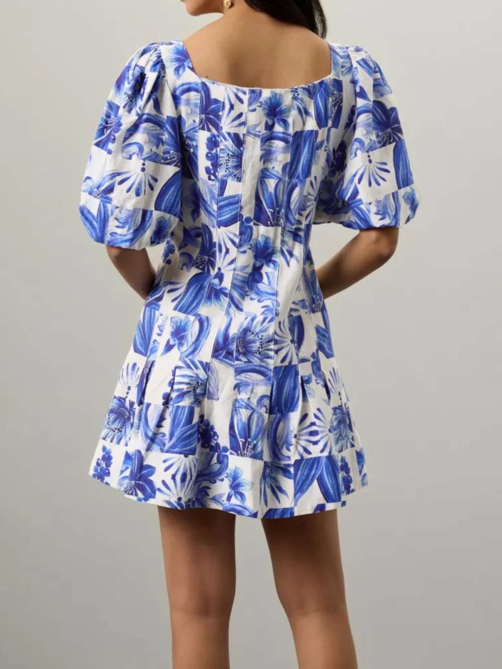 Farm Rio Garden Tiles Linen Mini Dress Size S - Picture 3 of 7